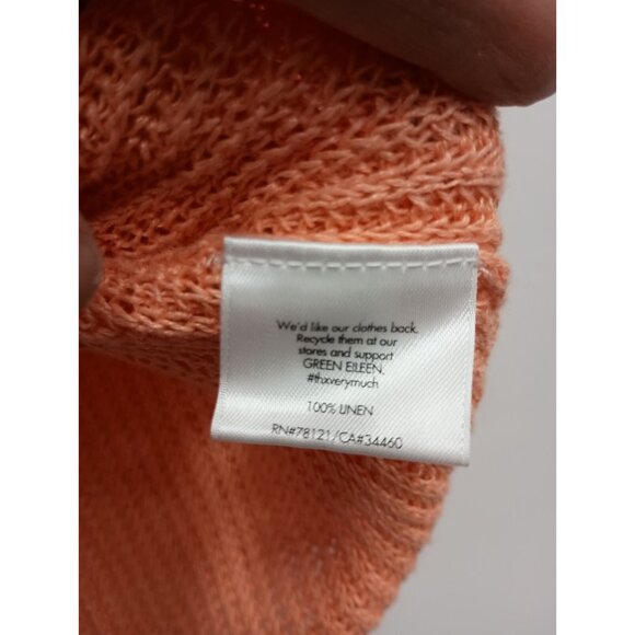 Eileen Fisher Womens Linen Sweater Small Peach Quite Luxury Timeless Minimalist - Picture 5 of 8